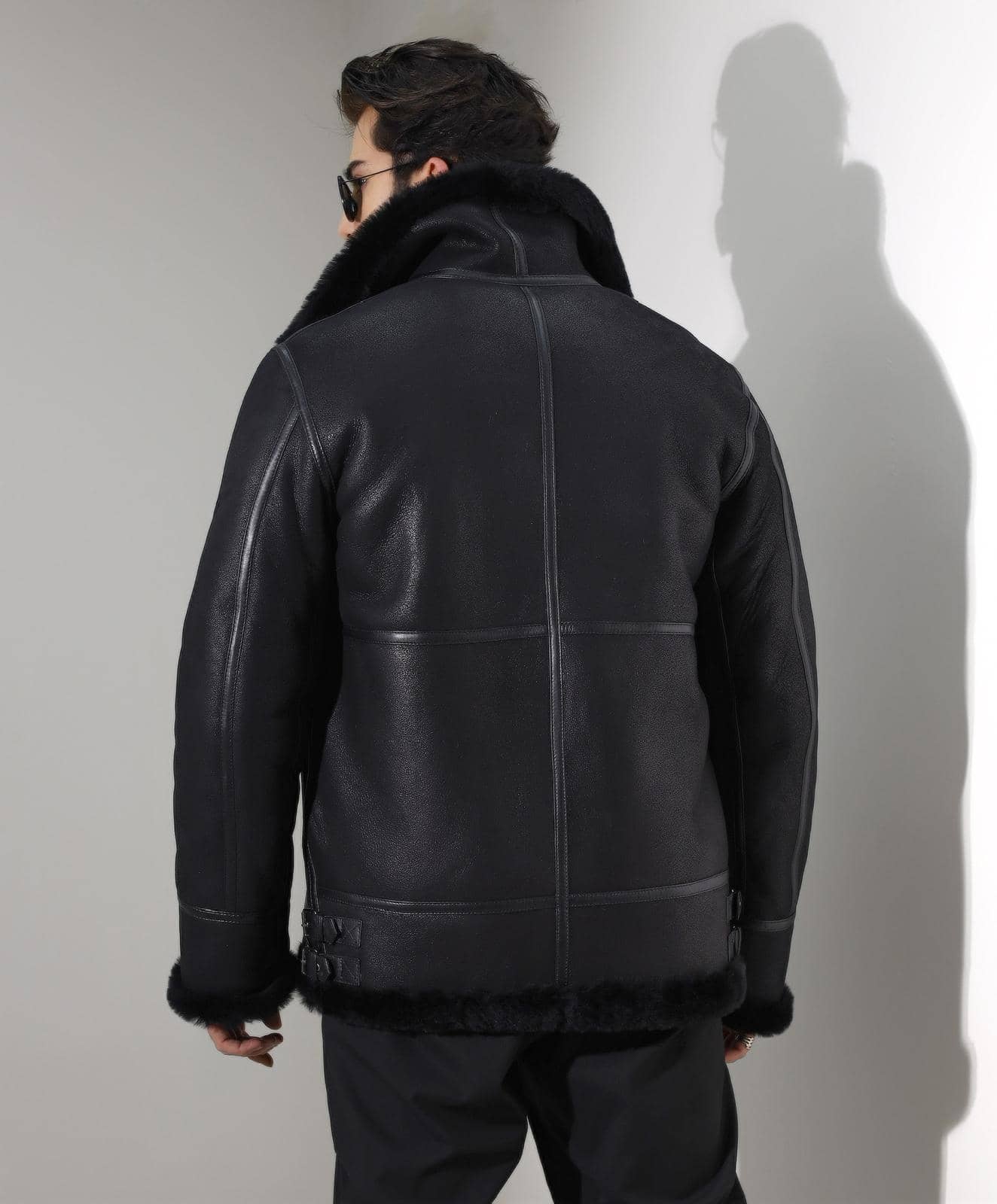 Mayfair Shearling Bomber — styled lifestyle shot