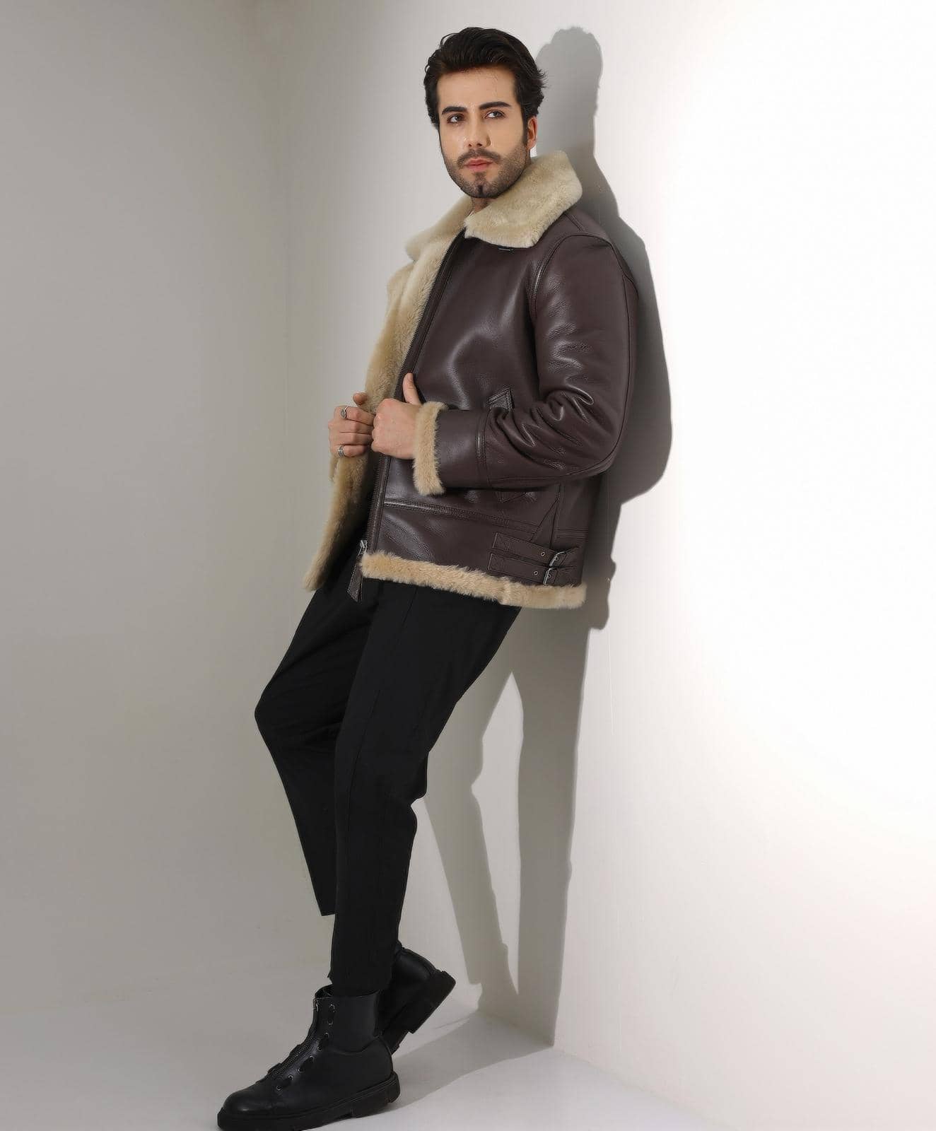Richmond Shearling Aviator — styled lifestyle shot