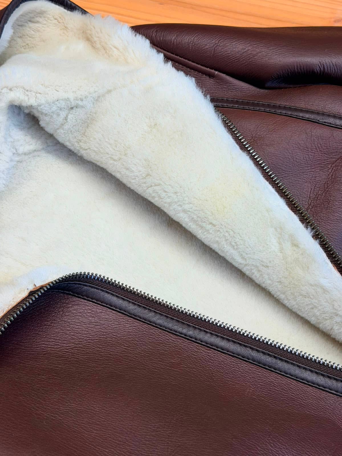 Berkeley Brown Shearling — front view on atelier mannequin