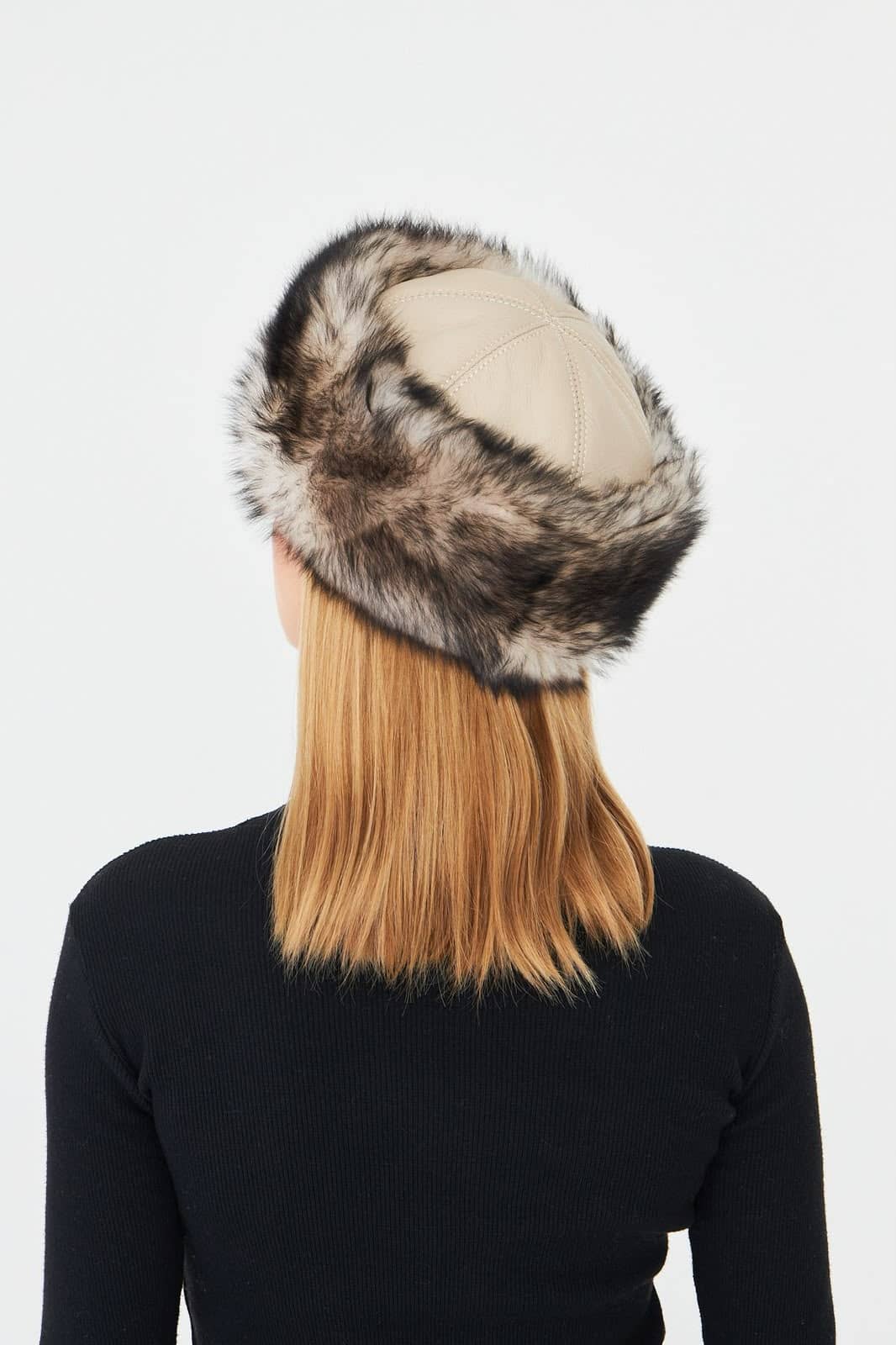 Covent Garden Passport Cover — side profile showing shearling collar and leather grain