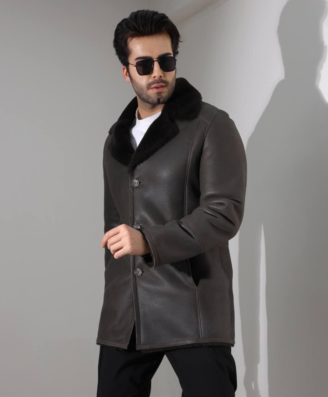 Pimlico Black Bomber — craftsmanship detail of leather, shearling and hardware