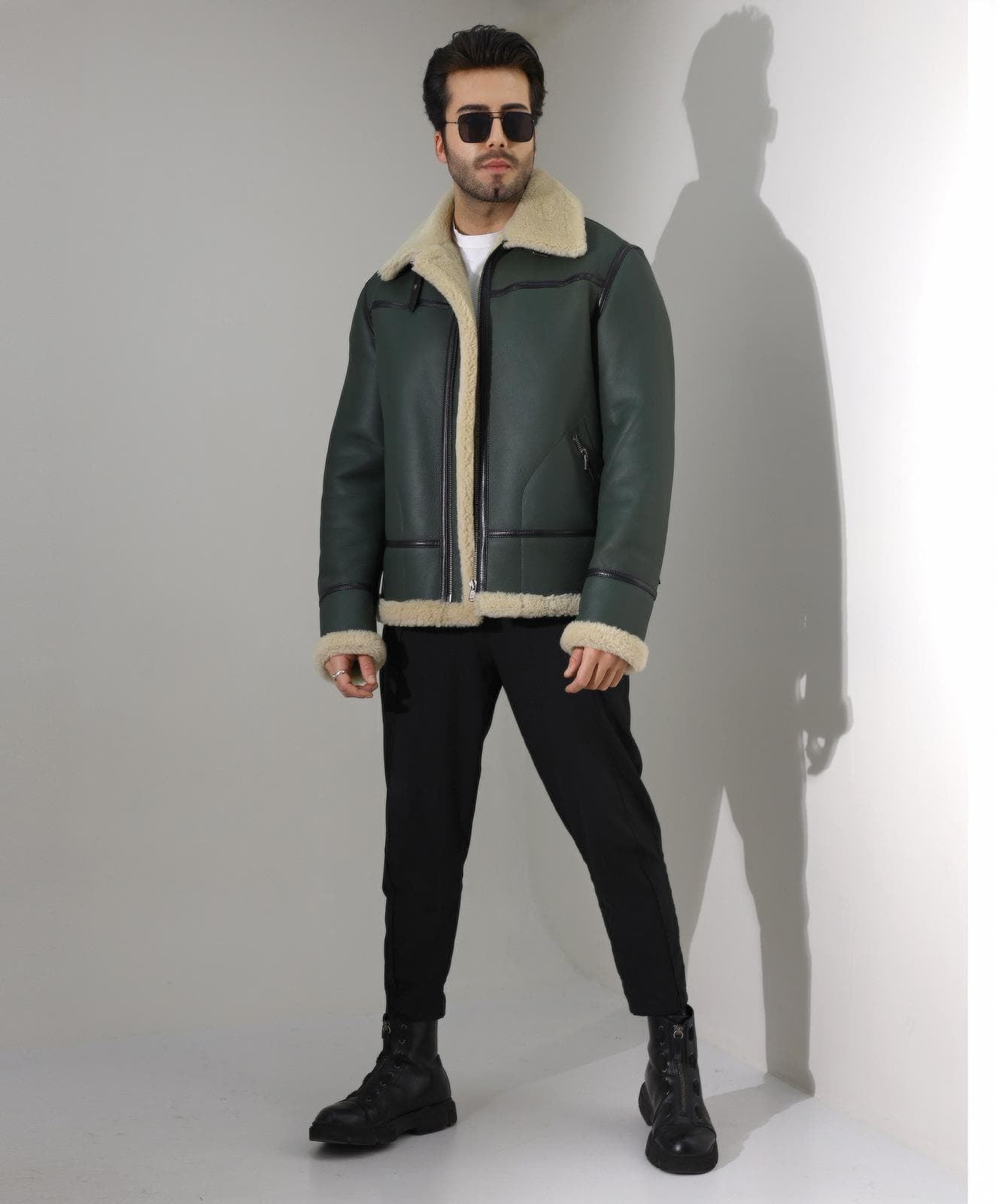 Chelsea Black Shearling — styled lifestyle shot