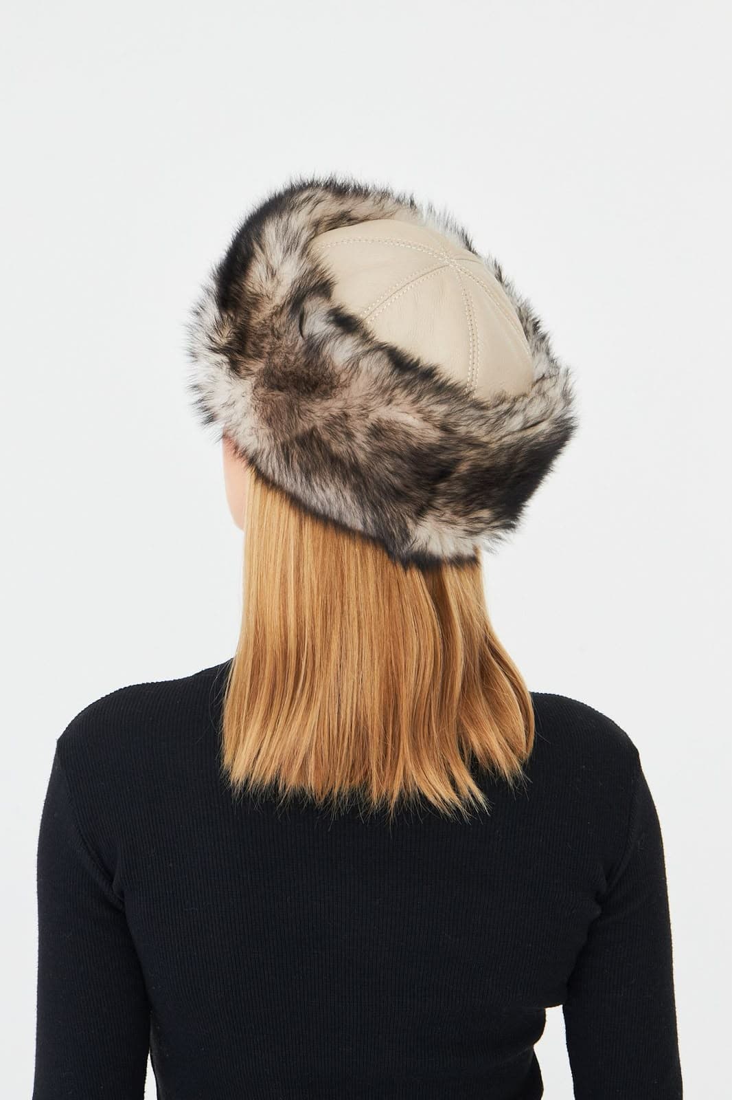 Covent Garden Passport Cover — side profile showing shearling collar and leather grain