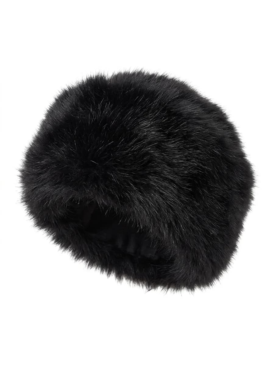 Noir Fur Leather Winter Cap