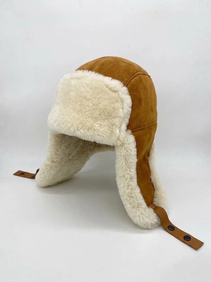 Aviator Shearling Leather Hat